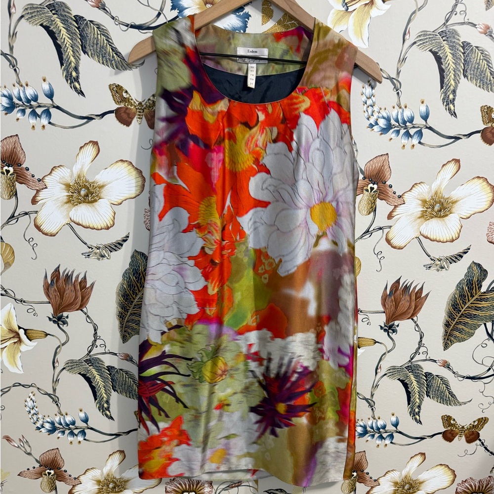 Erdem Floral Multicolor Dress in Size 2  Feminine Vibrant colors